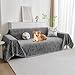 MYSKY HOME Couch Covers for Sofa, Dog Couch Cover Protector, Dark Grey Lines Sofa Covers for Sectional L Shape, Pets Couch Throw Cover Washable Durable Large Couch Cover for Dogs, Cats, 71