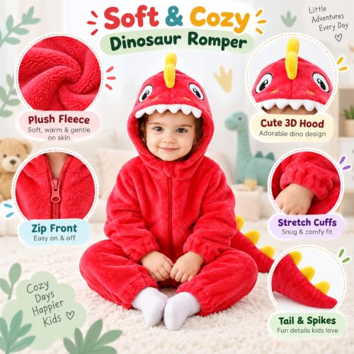 Dinosaur Costume Kids Boys Girls Funny Toddler Rompers Baby Halloween Costumes Cute Cosplay Party Animal Outfits - image 6
