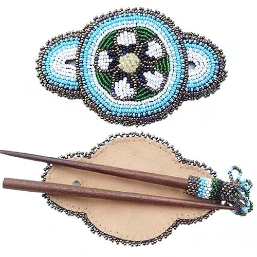 Firozi Flower Beaded Hair Barrette