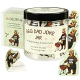 JULEASEL 60 BBQ Dad Jokes Cards Jar – Fathers Day Gift Funny Dads Gifts from Daughter Son Wife, Funny Grill Jokes for Husband Stepfather Grandpa Grill Masters Men, BBQ Party & Birthday