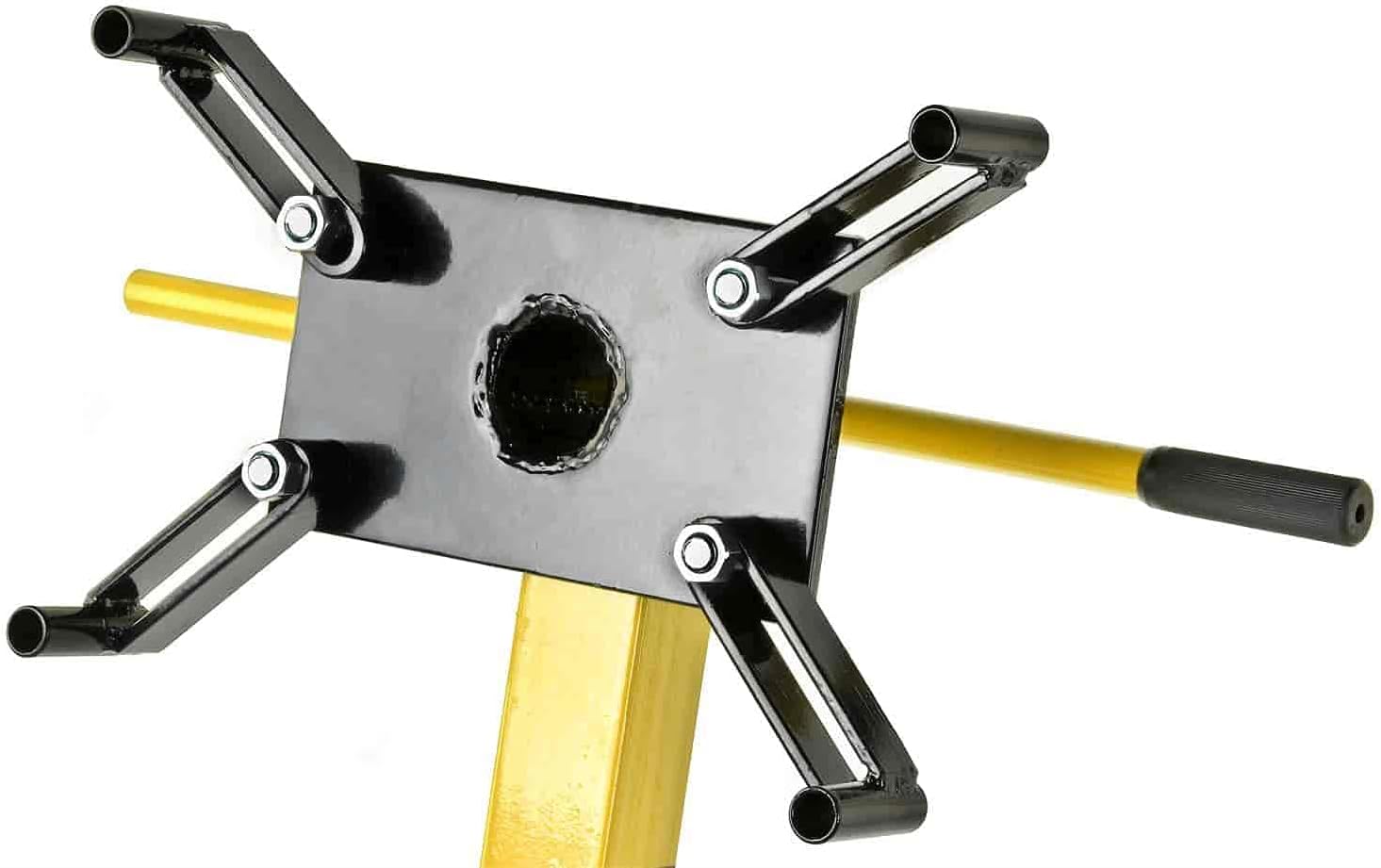 Close-up of the engine mounting arms attached to the head assembly.