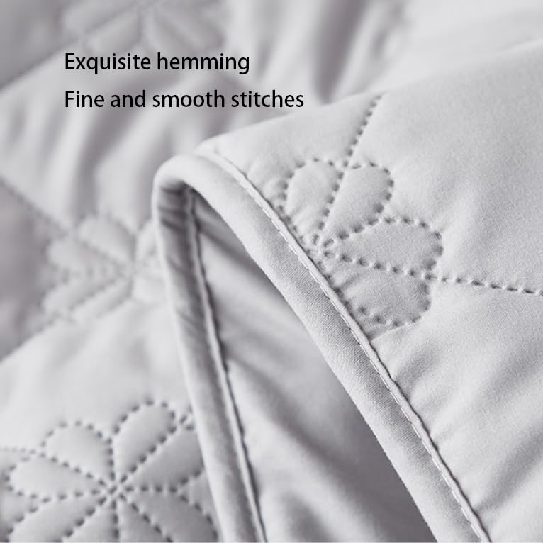 Suaves Cómodas,Sábanas Impermeables Acolchadas Cepilladas De Color Sólido, Funda De Almohada Protectora De Colchón De Orina Separada para Niños Mayores,Verde,90 * 200cm (3 Piezas)