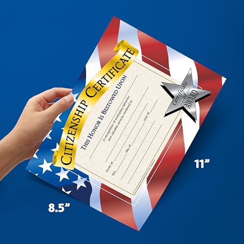 Hayes Citizenship Certificate, 11 x 8-1/2 Inches, Paper, Pack of 30 - Thumbnail 5