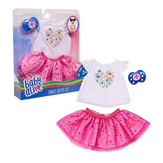 Baby Alive Single Outfit Set, White Tee Pink Tutu, Kids Toys for Ages 3 Up by Just Play