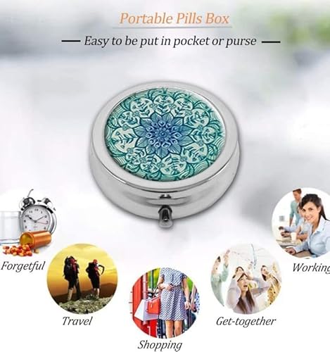 Natural Eco Personalized Design New Silver Round Pill Box Decorative Metal Medicine Vitamin Organizer Unique Gift #TOP4