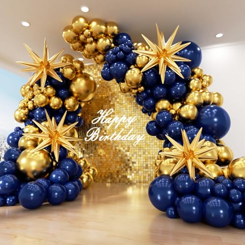 PTGOLUO Navy Blue And Gold Balloon Garland Kit