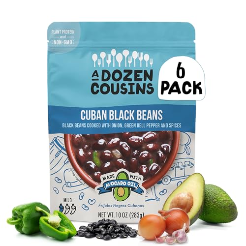 A Dozen Cousins Cuban Organic Black Beans, Plant Protein &amp; Fiber, 6-Pack