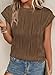 PRETTYGARDEN Blouses for Women Dressy Casual 2026 Spring Summer Business Office Tops Cap Sleeve Textured Cute Work Shirt (Coffee,X-Large)