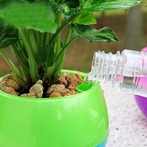 Mkono 5 Pack Self Watering Planter Plastic Flower Pot 4 Inch (Mixed Colors)