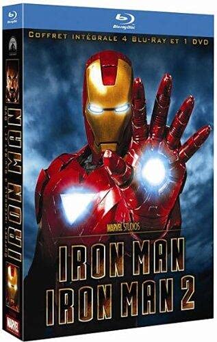 Iron Man + Iron Man 2 - Coffret 2 Blu-ray + 2 Blu-ray bonus + 1 DVD + 1 copie digitale