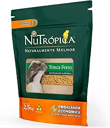 Ração Nutrópica Extrusada Super Premium Trinca Ferro Natural - 2,5kg Alimento Completo Pixarro Sabiá Saíras Sanhaço Pássaros e Aves Frugívoras