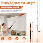 LAANPOLE 26FT High Reach Duster Cleaning Kit with Extension Pole, High Ceiling Fan Cleaner Duster Tool for Fan Blades, Window Washing Kit with Microfiber Feather Duster & Window Squeegee - Image 6