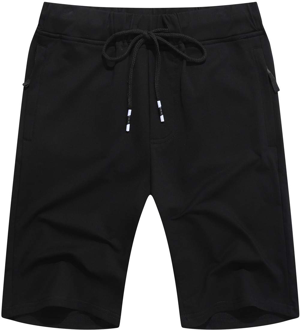 Boisouey Mens Shorts Casual Drawstring Zipper Pockets Elastic Waist