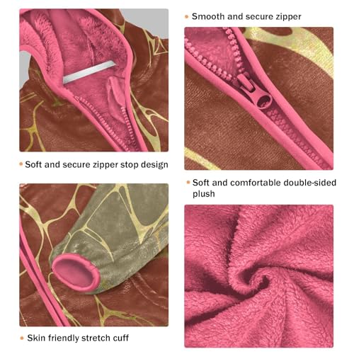 GuoChe Gold Marble Vintage Texture Toddler Girl Sherpa Jacket3