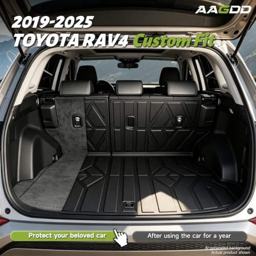 AAGDD Cargo Trunk Mat with Backrest Mats for Toyota RAV4 2019-2025 (Include Hybrid),All Weather Protection TPE Heavy Duty Cargo Liner RAV4 Accessories,Black by AAGDD - Used condition - Image 2