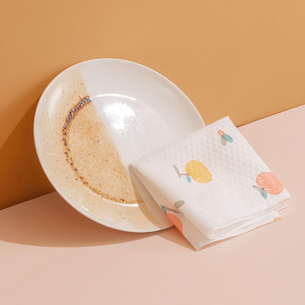 Cabilock Paños de Cocina Desechables Multifuncionales de Pulpa de Madera y Poliéster, 4 Rollos para Limpiar Ventanas y Suelos en Lavado de Platos y Limpieza Rápida Varios Estilos