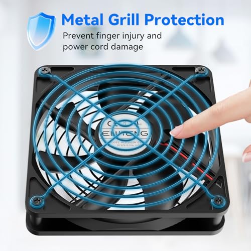 Image of ELUTENG USB Computer Cooling Fan with 7 Color RGB Lighting, 3 Speed Controller 1100 /1300 /1500 RPM Small Exhaust Fan High Airflow Cooling Fan for Router Modem Receiver DVR PlayStation Xbox TV Box