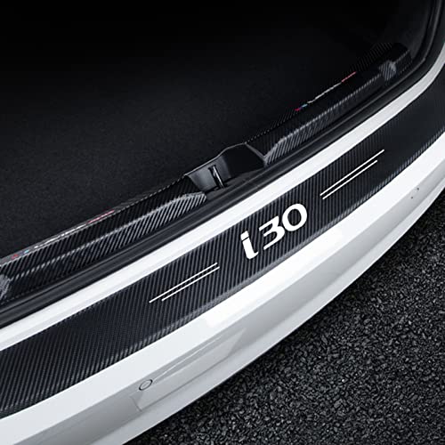 Symilov 90cm Car Rear Bumper Protector Strip for Hyun-dai I30 FD GD PD, Trunk Sill Edge Scuff Plate Carbon Fiber Anti-scratch Protector Sticker Car Body Styling Accessories,Black
