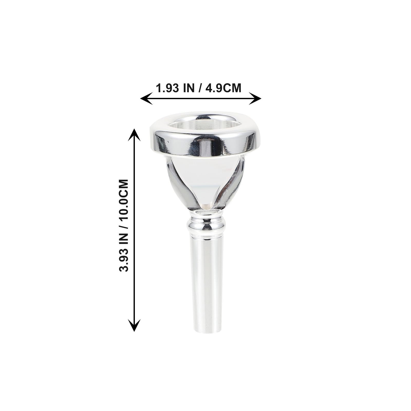 Embouchure Argentée Surface Lisse en Laiton pour Trompette Facile à Nettoyer, pour Joueurs Intermédiaires et Professionnels