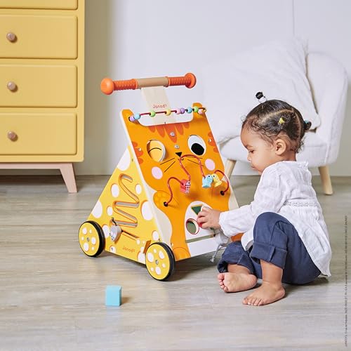 Chariot de marche chat Janod pour accompagner les premiers pas de bébé à la maison - 2