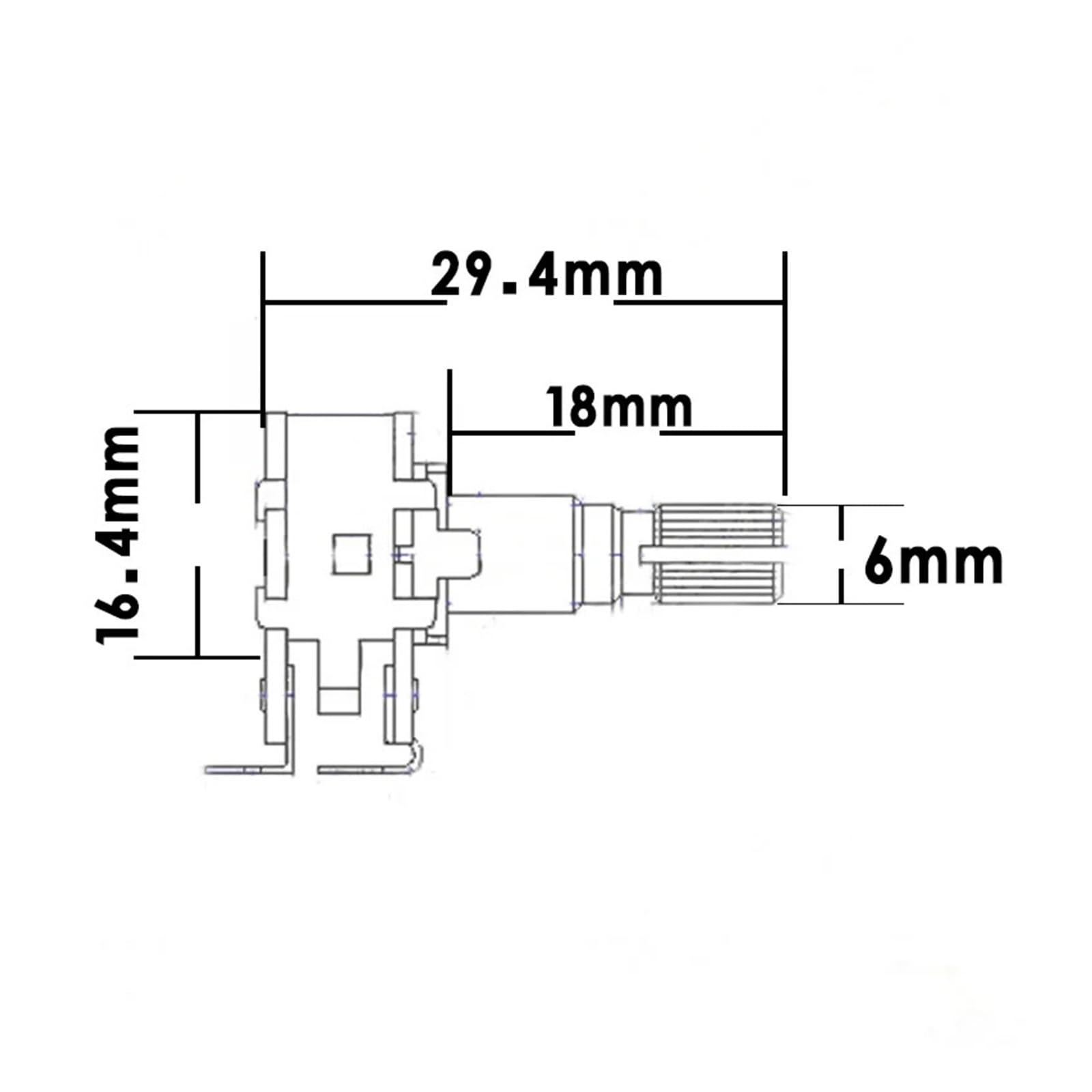 50 Uds doble equilibrio apilado tallo moleteado guitarra bajo Control de tono volumen potenciómetro interruptor-MN250K-MN500K(MN500K 50Pcs)