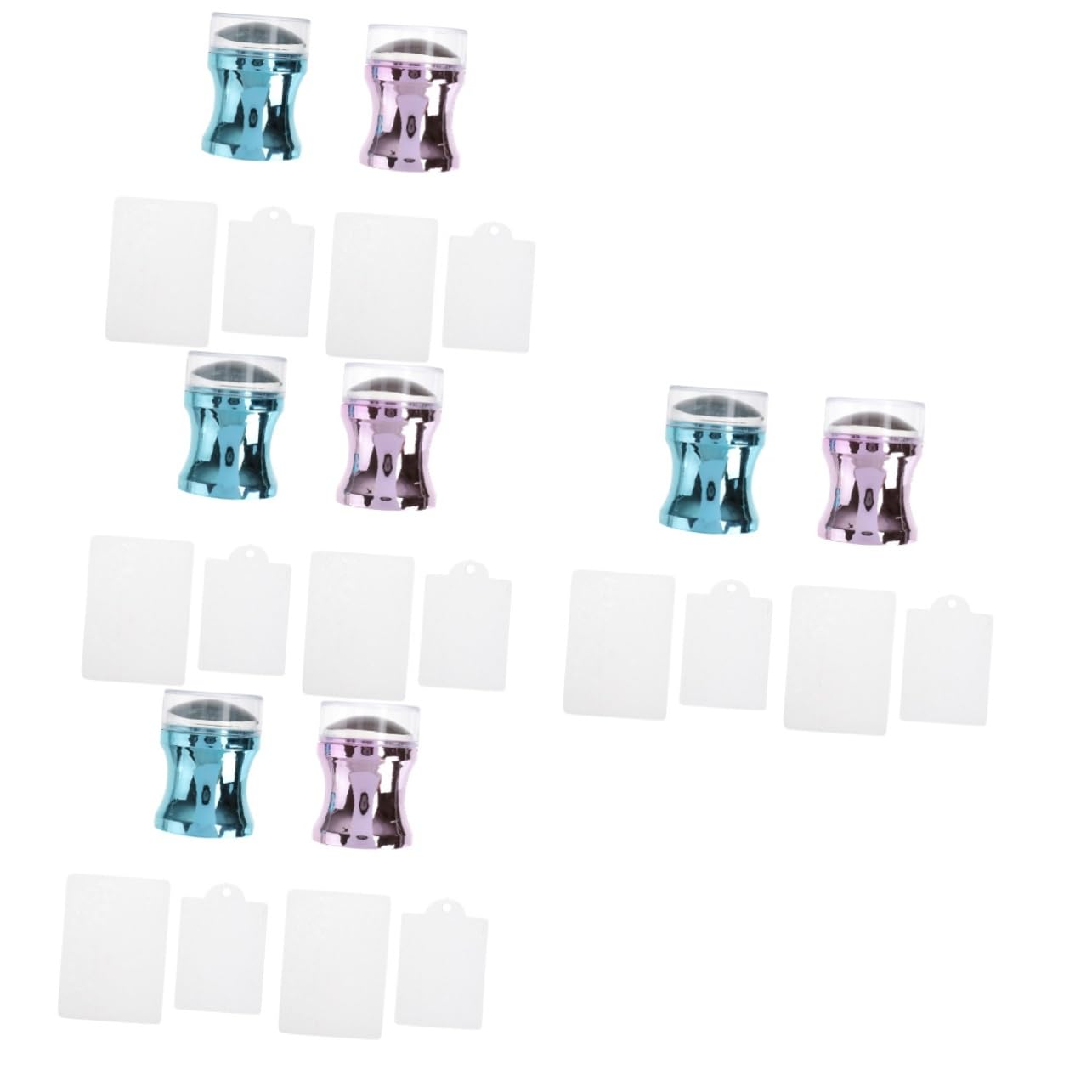 Housoutil 4sets Strumenti Per Nail Art Con Timbri Per Unghie e Raschietti Include Timbri e Raschietti Facile Da Usare Per Manicure Casa e Salone Colori Casual