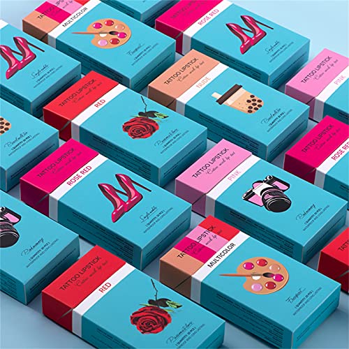 Pasnowfu Tattoo Lipstick, 20 Pcs Tattoo Lipstick Cotton Swab, Cotton Swab Lipstick, Velvet Matte Tattoo Lip Stain Portable Lip Stain, Durable Waterproof Liquid Non-Stick Lip Gloss (Pink) #TOP4