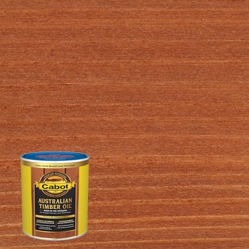 Image of Cabot 140.0019459.005 Australian Timber Oil Water Reducible Stain, Quart, Mahogany Flame