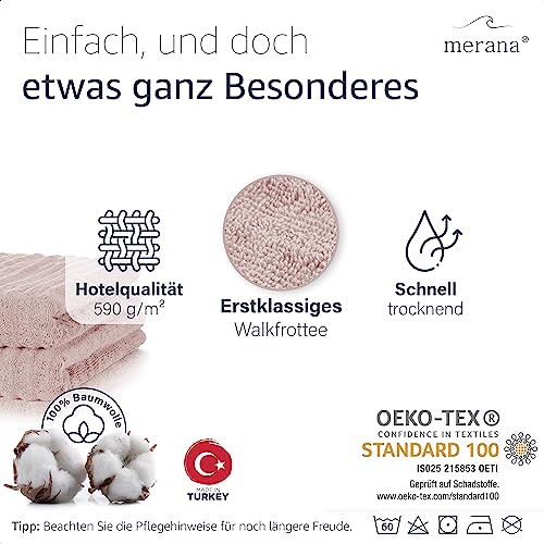 Merana Oslo Handtuch Set | schnelltrocknend, weich & fusselfrei | Frottier Luxus Qualität | 100% Baumwolle Frottee | Oeko-TEX | 590 GSM… – Ansicht 4