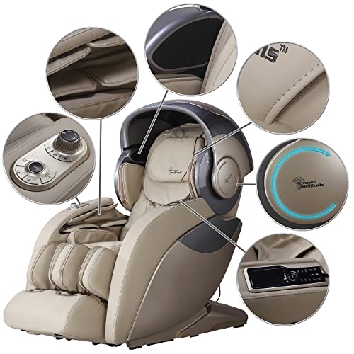 newgen medicals Luxus-Ganzkörper-Massagesessel mit Space-Cover, Bluetooth, App, beige – Bild 5