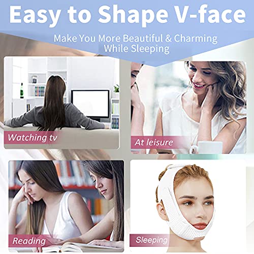 Alça de emagrecimento facial, máscara de levantamento de linha V, redutor de queixo duplo, reutilizá