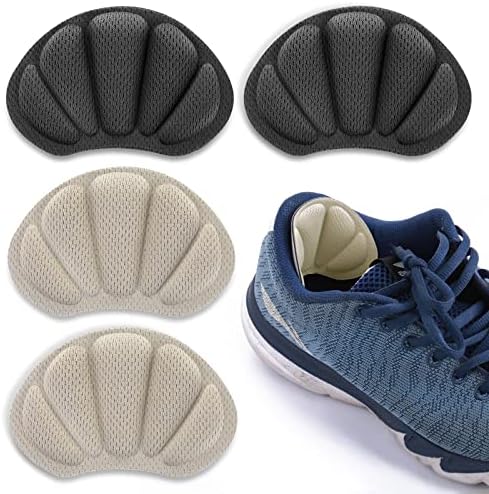 Sibba 2 Pair Heel Grips Shoes Pads for Shoes Too Big Self-Adhesive Foot Cushions Pads for Women Men Thick Shoe Inserts Back Insoles Anti Blister Shoe Liners Heel Protectors (Black)