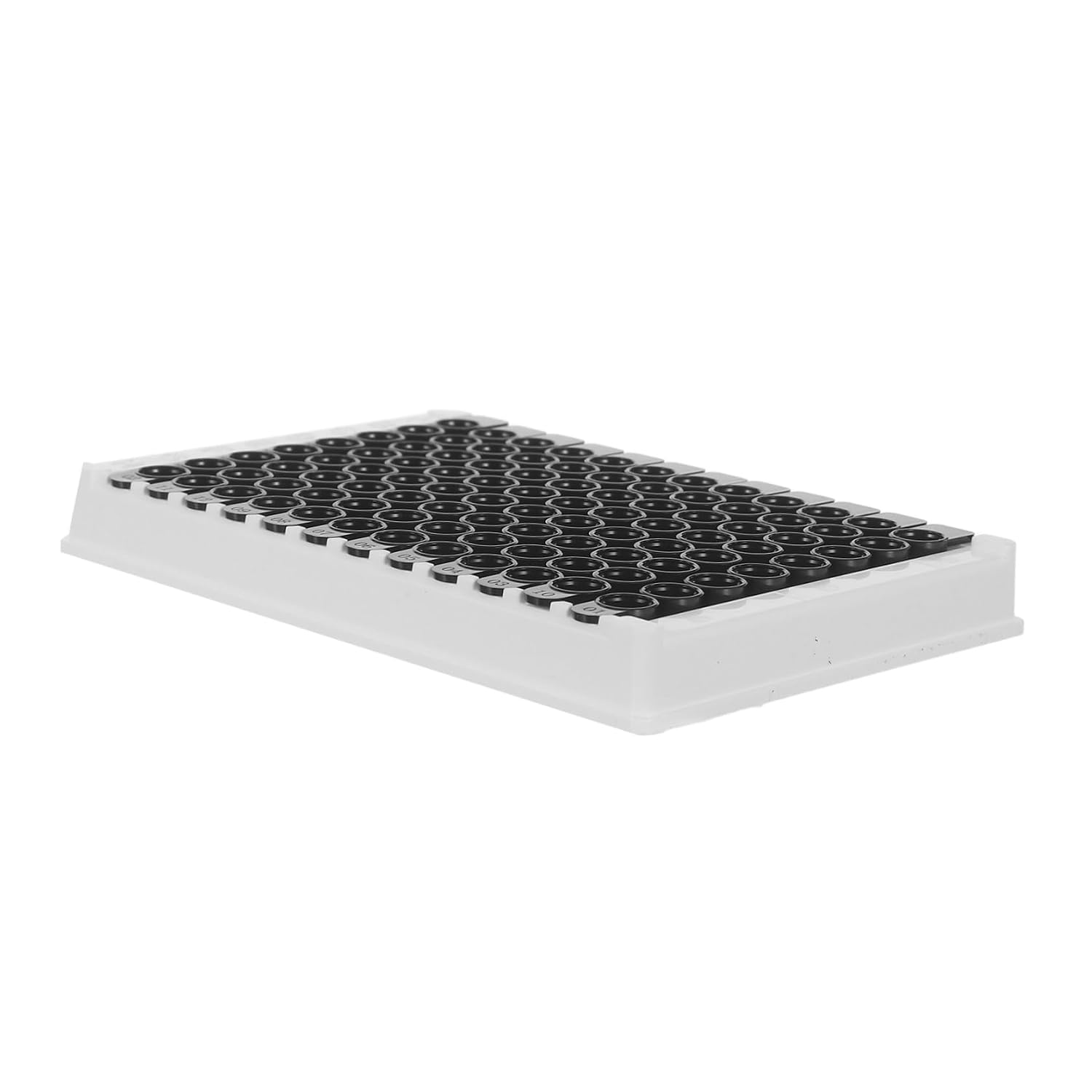 NOLITOY 96 Well Plate Black Frame with 360μl Capacity Per Well Medium-Binding Polystyrene Microplate for Chemical Analysis Lab Automation and Reusable Detachable Plastic Microplate
