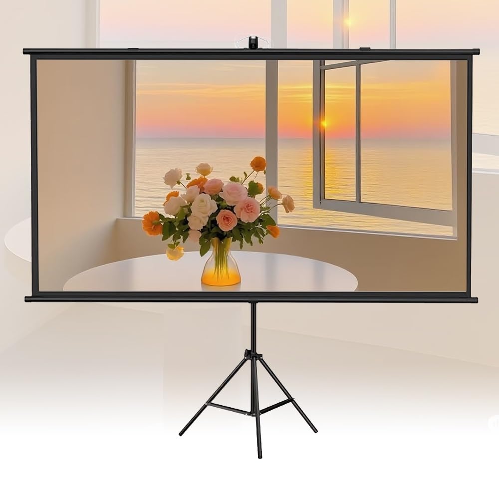 60 Pollici Schermo Per Proiettore Con Supporto 16:9 4:3 Schermo Di Proiezione Per Interno Esterno Telo Proiettore Portatile Per Festa Campeggio(60inch (16:9))
