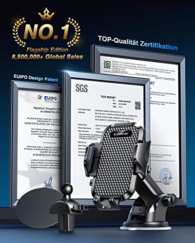 VANMASS Handyhalterung Auto 2023 Upgrade Super Stabil 3 in 1 Saugnapf & Lüftung 100% Sicher Universale Handy Halterung Auto Flexibel Passt Für Alle iPhone 15/14 /13/12 Pro Max Samsung S23/S22 Pixel – Bild 3