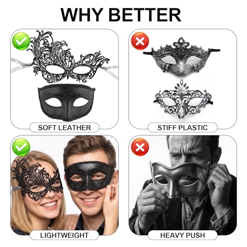 Image of Exlinonline Lace Masquerade Mask Elastic,Fit for Adult,Soft Gentle Material,Specially For Costume,Thememed Party