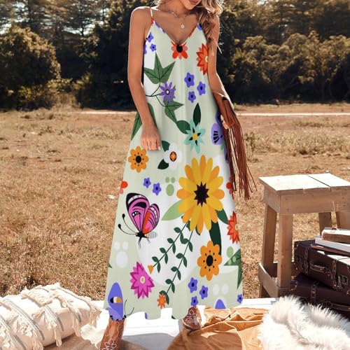 Robe longue d'été légère sans manches au tombé fluide parfait