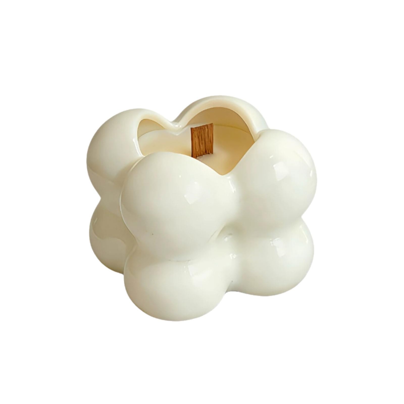 Squisito Candele in ceramica Candele moderne in barattolo riutilizzabili realizzate con cera di soia e oli essenziali di lunga durata tranquillo(Cedarwood)