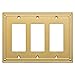Franklin Brass W35067-BB-C Classic Beaded Triple Decorator / Switch Plate / Cover, Brushed Brass, Polished Brass