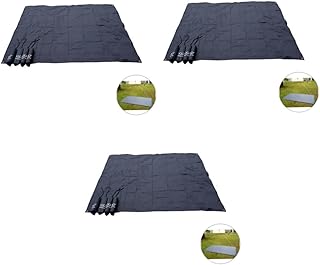 CLISPEED 3 Pçs Tapete De Acampamento Cobertor De Praia Colchão Grande Colchão De Piquenique Tapete De Praia Grande Tapete De Piquenique Cobertor De Piquenique Almofada Preta Leve Cobertor