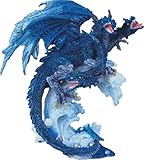 ICE ARMOR 4' H Three-Headed Blue Dragon Statue Figurine - Exquisitely Detailed Mythical Dragon Figurine Sculpture, Hand Painted Collectible Statue for Fantasy Enthusiasts