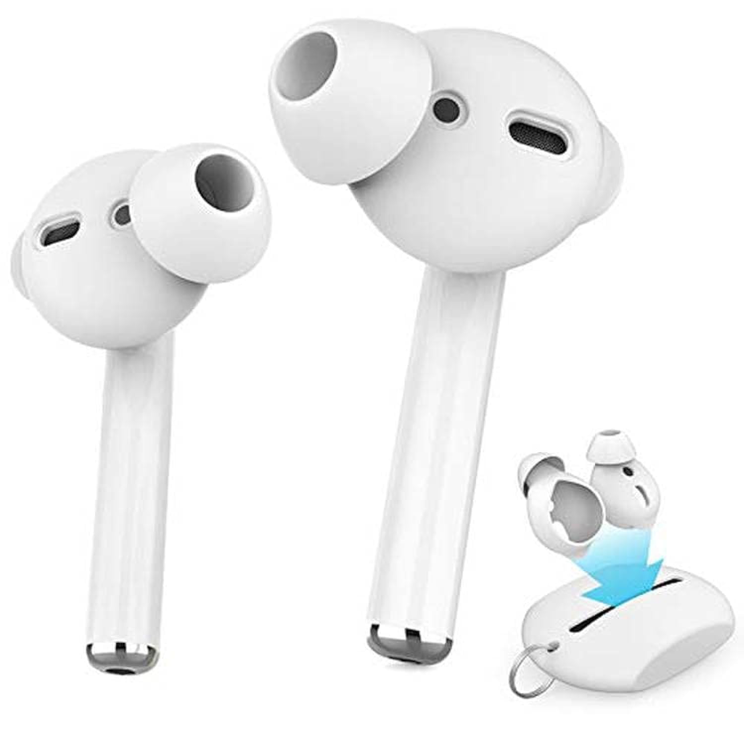 AHASTYLESilicone Cover for Airpods (3 Small Pairs) - White