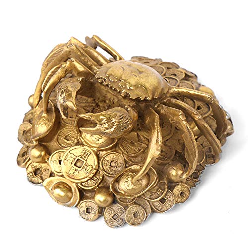 Statue de crabe en bronze ZXQUEGF 13x7cm pour décoration de maison