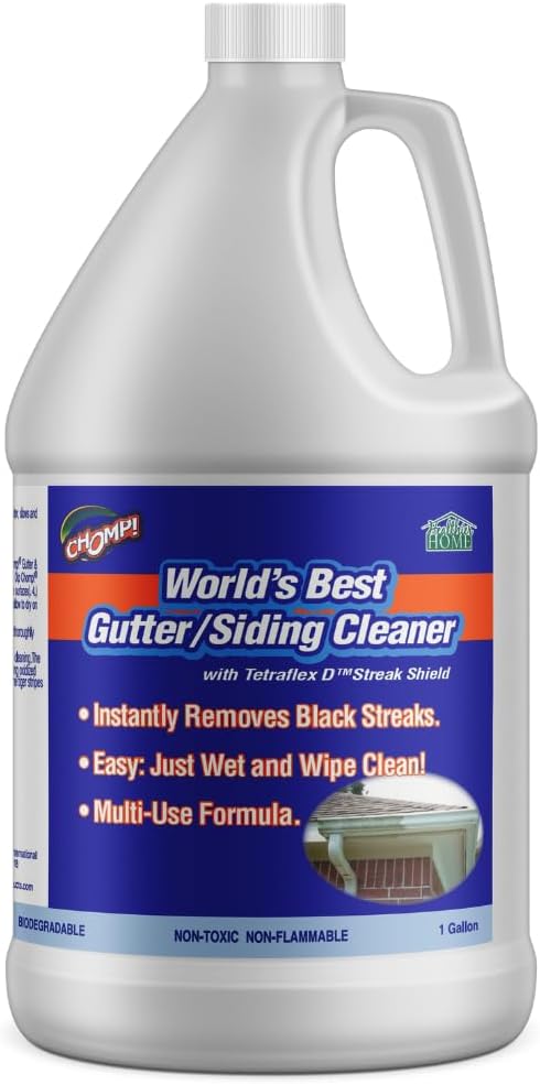 CHOMP! Best Gutter Cleaner for Gutters, Siding & Trim - Removes Black Streaks, Dirt & Oxidation Stains - 1 Gallon Ready-to-Use
