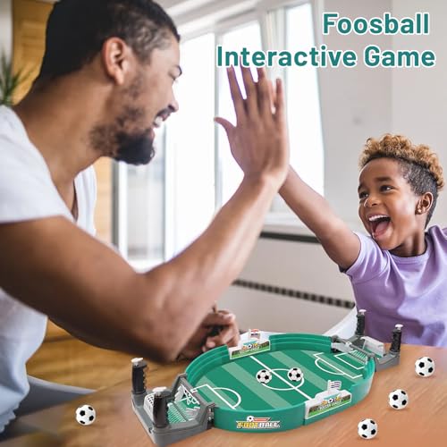 Lonsien Interaktives Tischfußballspiel Kinder mit 6 Fußbälle Mini Tischkicker Fussball Geschenke Jungen Familienfreundliches Tischfußball Spielzeug