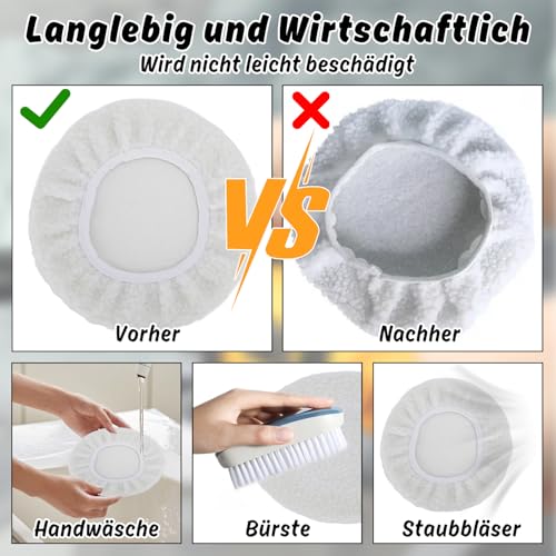3 Stück Lammwoll Polierhauben Polierpads, Polierhauben für Einhell Akku-Autopoliermaschinen,Auto Polierpad,Kompatibel CE-CB 18/254 Li, CC-PO 90, für 220mm-250mm Poliermaschinen