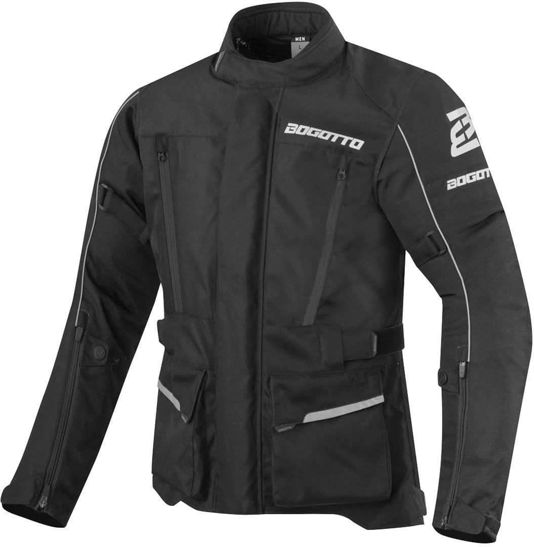 Bogotto Tampar Tour wodoodporna kurtka tekstylna motocyklowa, czarny, M