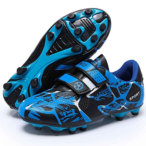 Boys Football Boots Shoes Kids Girls FG/AG Soccer Athletics Sport Shoes Training Shoes Running Shoes Teenager Indoor Outdoor Football Shoes Sneakers for Unisex Blue