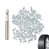 Pics De Pneu   100X Caleçons De Pneu À Bulles | Goujons Anti Glace En Acier Au Tungstène Anti Glace Avec Outil D'Installation Pneu De Roue À Vis De Carbone En Acier Pour Voiture, Moto, ATV, SUV