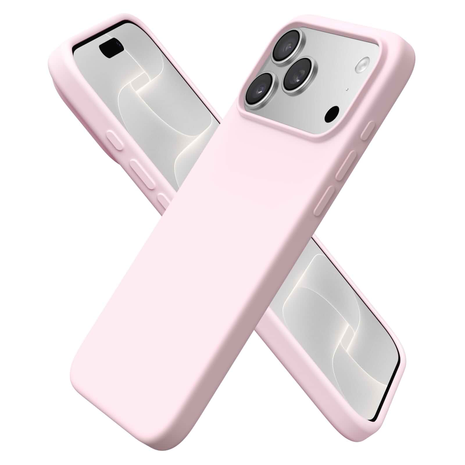 ORNARTO for iPhone 18 Pro Case, Slim Liquid Silicone Cover, Chalk Pink Premium Liquid Silicone, 4-Layer Protection, Soft-Touch Feel, Easy to Clean, Raised Edge Protection, Cute Color Options